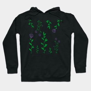 Minimalistic Purple Flowers Hoodie